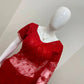 Red Beaded Lace Ready To Wear Saree