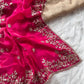 Manyata Pure Fandy Satin Silk Saree with Sequins Embroidery & Fully Stitched Work Blouse