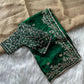 Manyata Pure Fandy Satin Silk Saree with Sequins Embroidery & Fully Stitched Work Blouse