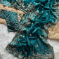 Manyata Pure Fandy Satin Silk Saree with Sequins Embroidery & Fully Stitched Work Blouse