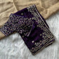 Manyata Pure Fandy Satin Silk Saree with Sequins Embroidery & Fully Stitched Work Blouse