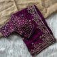 Manyata Pure Fandy Satin Silk Saree with Sequins Embroidery & Fully Stitched Work Blouse