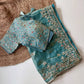 Manyata Pure Fandy Satin Silk Saree with Sequins Embroidery & Fully Stitched Work Blouse