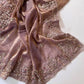 Manyata Pure Fandy Satin Silk Saree with Sequins Embroidery & Fully Stitched Work Blouse