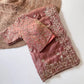 Manyata Pure Fandy Satin Silk Saree with Sequins Embroidery & Fully Stitched Work Blouse