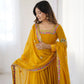 Designer Georgette Embroidered Gown Set
