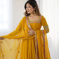 Designer Georgette Embroidered Gown Set