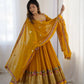 Designer Georgette Embroidered Gown Set
