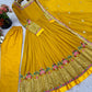Designer Georgette Embroidered Gown Set
