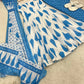 Blue Cambric Cotton Sleeveless Anarkali Set with Dupatta