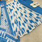 Blue Cambric Cotton Sleeveless Anarkali Set with Dupatta