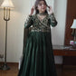 Emerald Beaded Wrap Gown