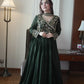 Emerald Beaded Wrap Gown