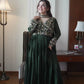 Emerald Beaded Wrap Gown