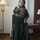 Emerald Beaded Wrap Gown