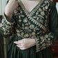 Emerald Beaded Wrap Gown