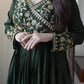 Emerald Beaded Wrap Gown