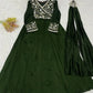Emerald Beaded Wrap Gown