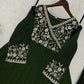 Emerald Beaded Wrap Gown