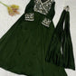 Emerald Beaded Wrap Gown
