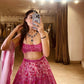 Pink Floral Sequin Lehenga Set