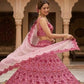 Pink Floral Sequin Lehenga Set