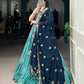 Slab Silk Embroidered Lehenga Set with Chiffon Dupatta
