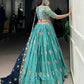 Slab Silk Embroidered Lehenga Set with Chiffon Dupatta