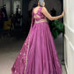 Silk Crepe Embroidered Lehenga Set with Organza Dupatta