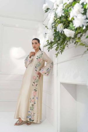 Champagne Floral Kaftan Set