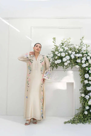Champagne Floral Kaftan Set