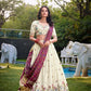 Khadi Cotton Embroidered Lehenga Set with Gaji Silk Dupatta