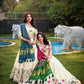 Khadi Cotton Embroidered Lehenga Set with Gaji Silk Dupatta