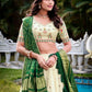 Khadi Cotton Embroidered Lehenga Set with Gaji Silk Dupatta
