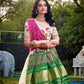 Khadi Cotton Embroidered Lehenga Set with Gaji Silk Dupatta