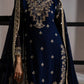 Navy Blue GMY Silk Heavy Embroidered Palazzo Set