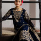 Navy Blue GMY Silk Heavy Embroidered Palazzo Set