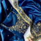 Navy Blue GMY Silk Heavy Embroidered Palazzo Set