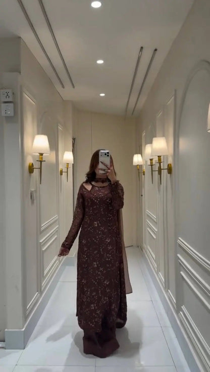 Mahogany Vine Embroidered Suit