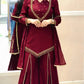 Maroon Mirror Work Palazzo Set