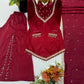 Maroon Mirror Work Palazzo Set