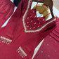 Maroon Mirror Work Palazzo Set