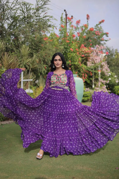 Bandhani Kutchi Patchwork Gown