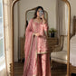 Dusty Rose Mirror Sharara Set