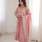 Rust Sequin Flared Gown