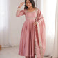 Rust Sequin Flared Gown