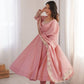 Rust Sequin Flared Gown