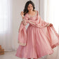 Rust Sequin Flared Gown