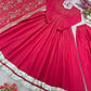 Embroidered Roman Simmer Silk Anarkali Suit Set with Dupatta