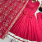 Embroidered Roman Simmer Silk Anarkali Suit Set with Dupatta